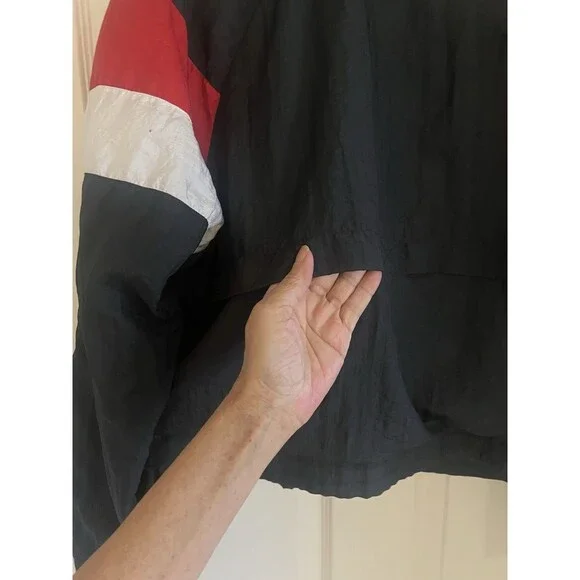 vintage Champion 90s color-block Men’s windbreaker Sz S classic red Black Y2K - Picture 5 of 9